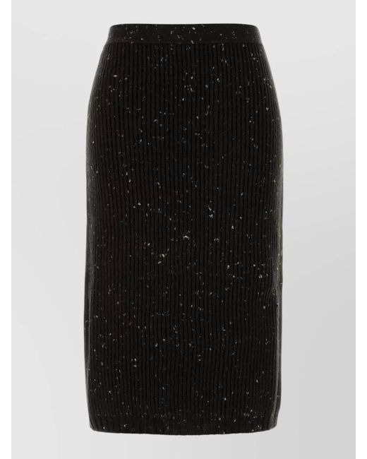Bottega Veneta Black Wool Pencil Skirt