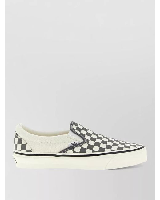Vans White Slip On 98 Sneakers Checkered Pattern Rubber Sole for men