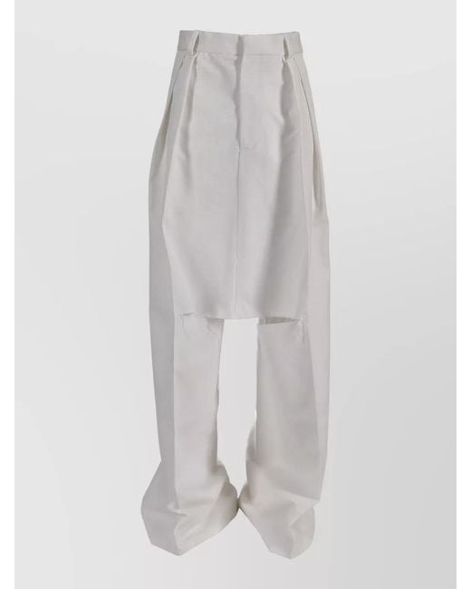 Niccolò Pasqualetti White Brezza Skirt Trousers Japanese Cotton Twill
