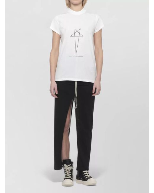 Rick Owens White Graphic Print Short-Sleeve T-Shirt