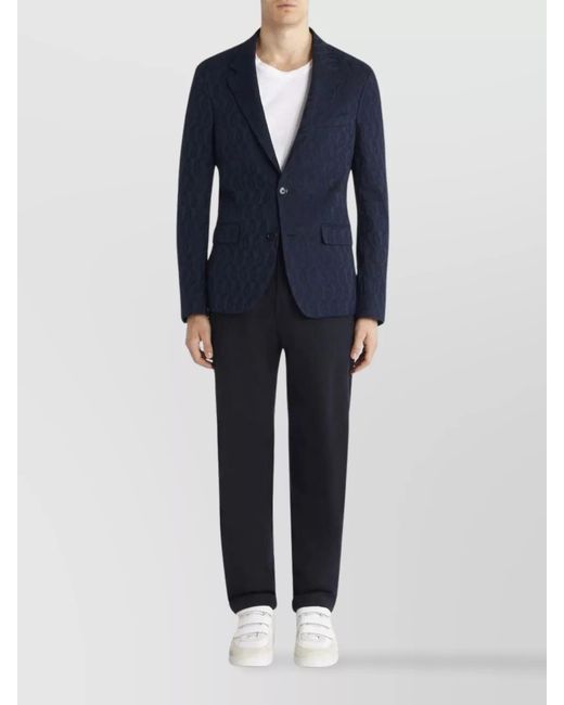 Etro Blue Paisley Print Blazer for men