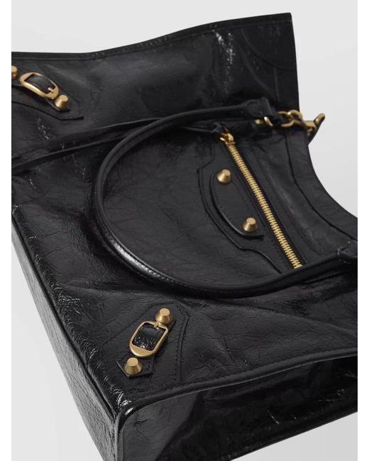 Balenciaga Black City Small Tote Bag Arena Leather