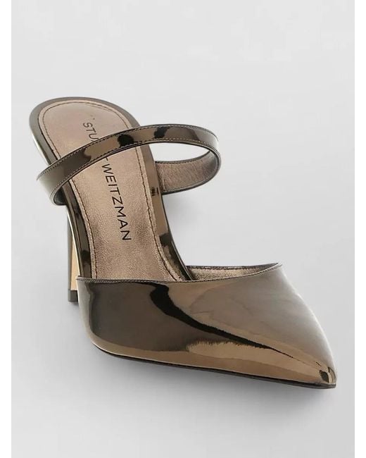 Stuart Weitzman Multicolor Power Mule Sandals Pointed Toe Stiletto Straps