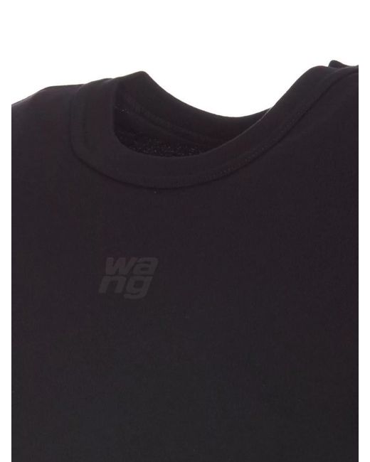 Alexander Wang Black Cotton Logo Print T-Shirt