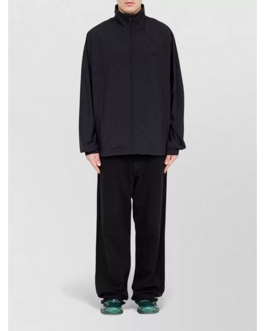 MM6 by Maison Margiela Black Technical Nylon Jacket High Collar Cuffs for men