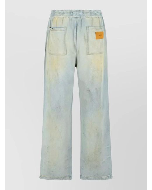 Amiri Blue Denim Relaxed-Fit Wide-Leg Jeans for men