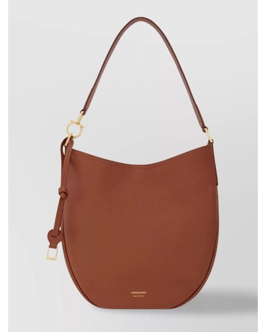 Ferragamo White Medium Leather Hobo Bag