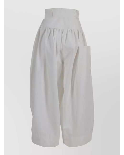 Niccolò Pasqualetti Gray Montage Trousers Cotton Twill High Waist