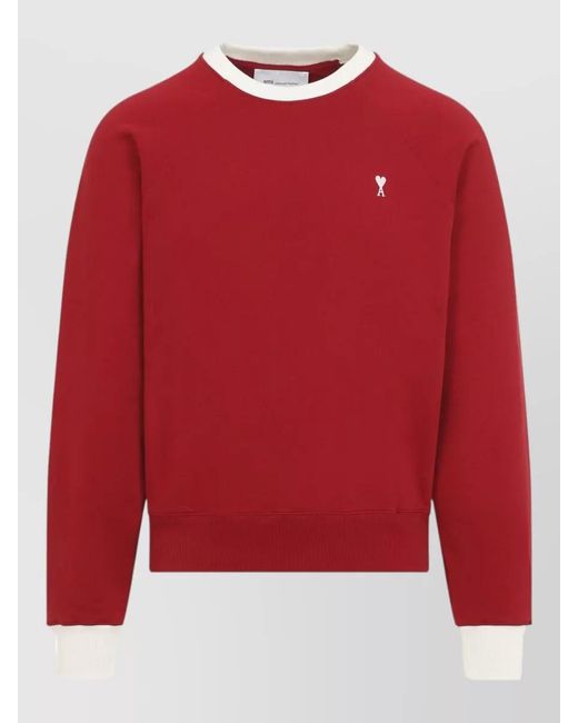 AMI Red Bicolor Sweatshirt for men