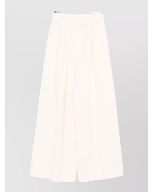 Forte_forte White Cotton Wide-Leg Trousers