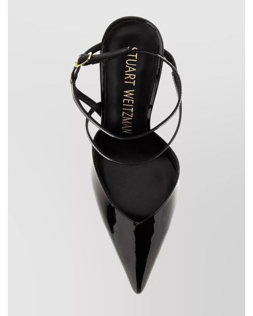 Stuart Weitzman Black Leather Slingback Pumps