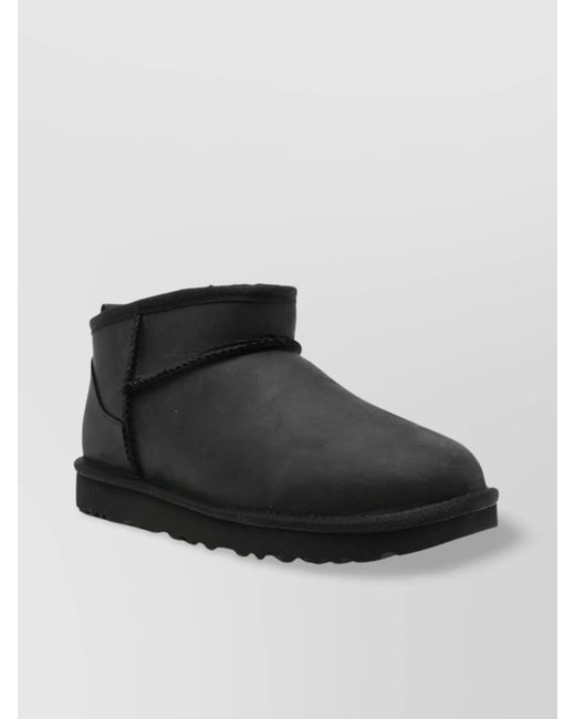 Ugg Black Leather Ankle Boots