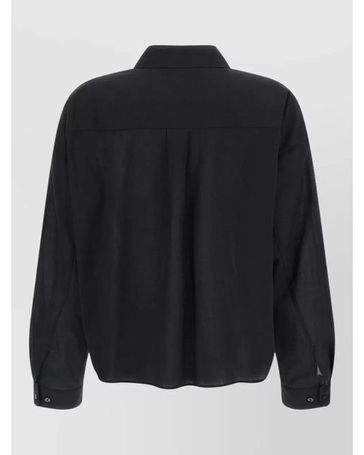 Xacus Blue Heather Shirt Collared Neck Cuffed Long Sleeves