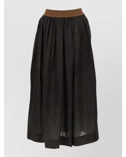 Uma Wang Black Gillian Skirt Ankle Length Gathered Detail