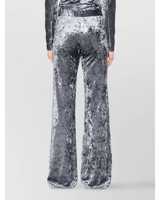 Forte_forte Gray Velvet High-Rise Flared Trousers