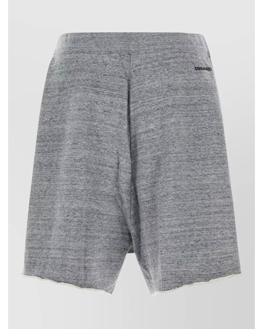 DSquared² Gray Cotton Bermuda Shorts Raw Hem Design for men