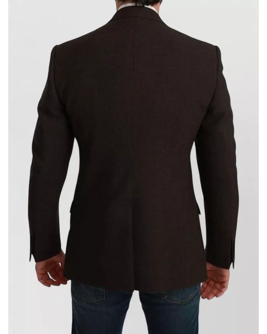 Dolce & Gabbana Black Virgin Wool Slim-Fit Single-Breasted Blazer for men