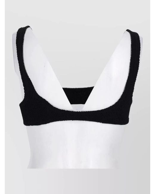 Mc2 Saint Barth Black Crinkle Bikini Top