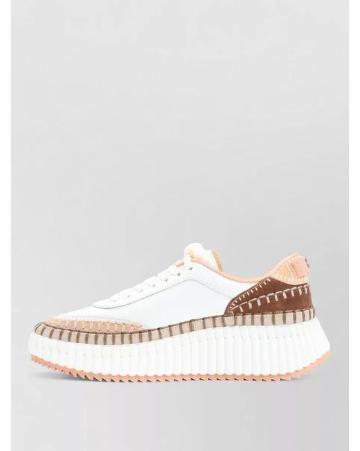 Chloé White Nama Low-Top Sneakers
