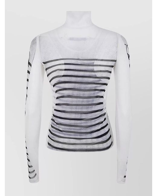 Jean Paul Gaultier White Printed Long-Sleeve Top