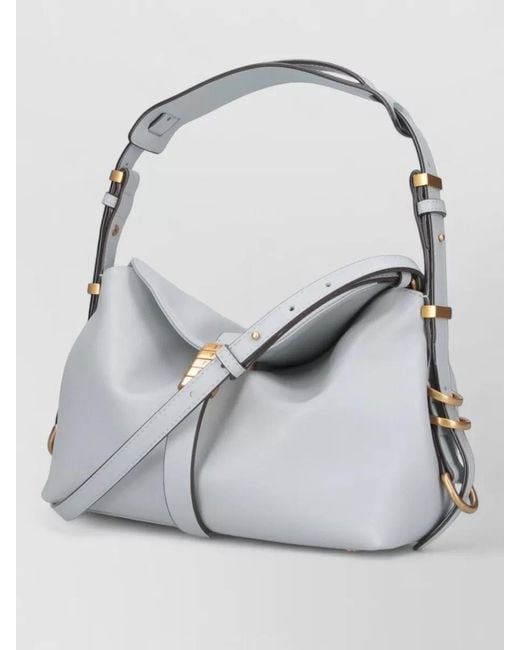 Pinko Gray Shoulder Bag Adjustable Detachable Tone Hardware