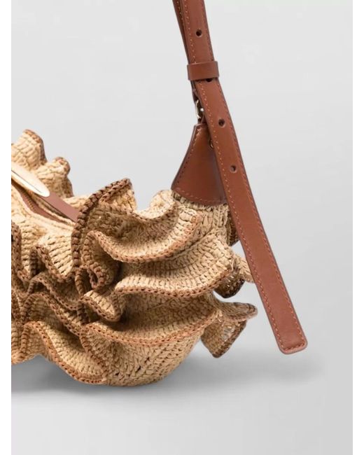 Zimmermann White Goldentime Raffia Bucket Shoulder Bag
