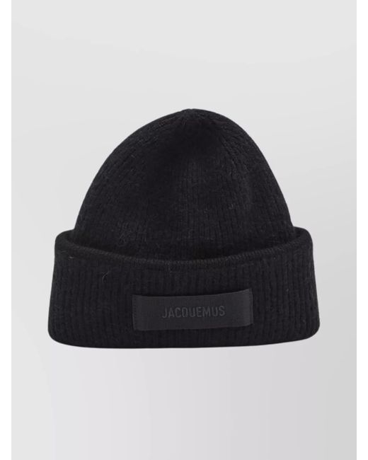 Jacquemus Blue Ribbed Knit Beanie