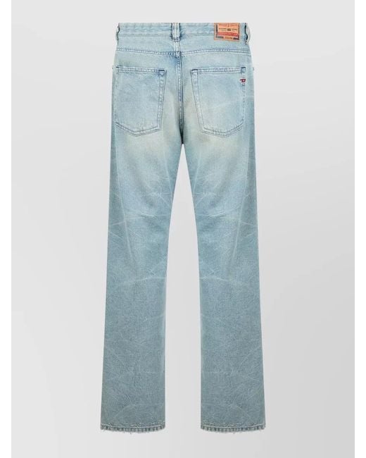 DIESEL Blue High Waist Straight Jeans Light Wash