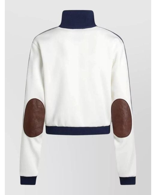 Prada White High Collar Jacket Long Sleeves Trim