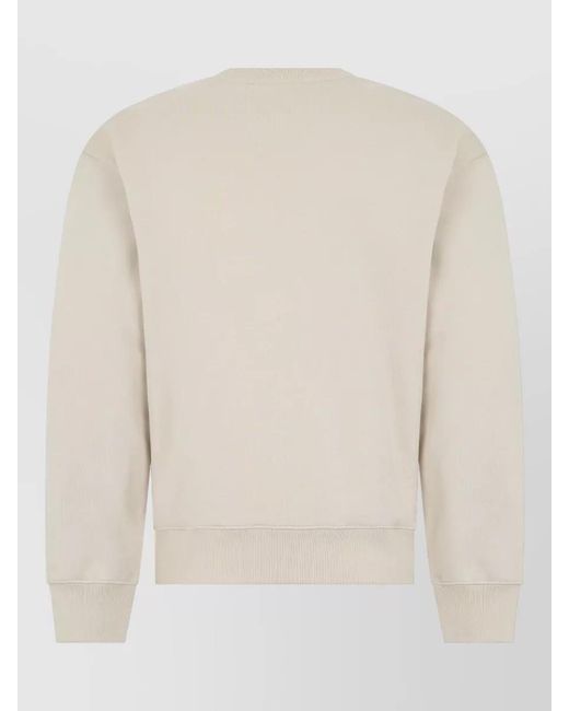Maison Kitsuné Natural Cotton Crew Neck Sweatshirt Long Sleeves for men