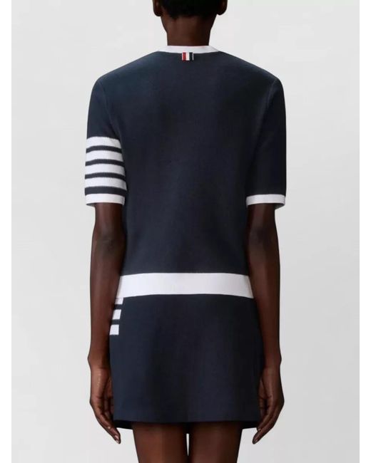Thom Browne Blue Textured Cotton Piqué Short-Sleeve T-Shirt