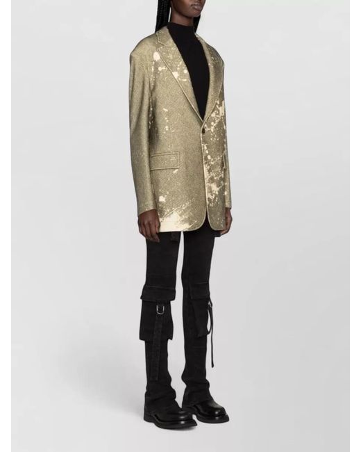 R13 Green Longline Blazer Tailored Notch Lapel Pockets