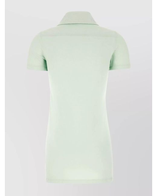 Palm Angels Green Cotton Ribbed Mini Polo Dress