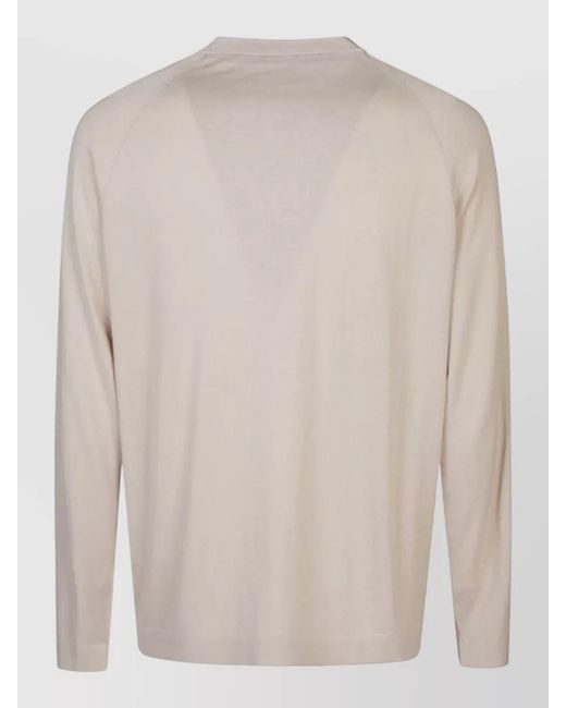 Original Vintage White Silk Cotton Blend Crew Neck Sweater for men