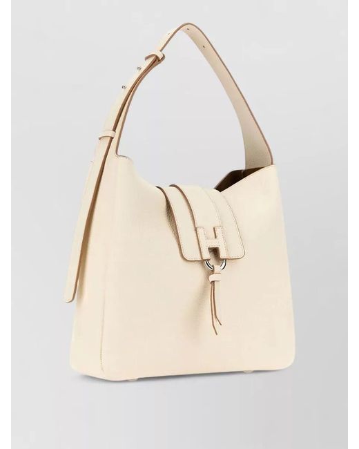 Hogan Natural H-Hobo Leather Shoulder Bag