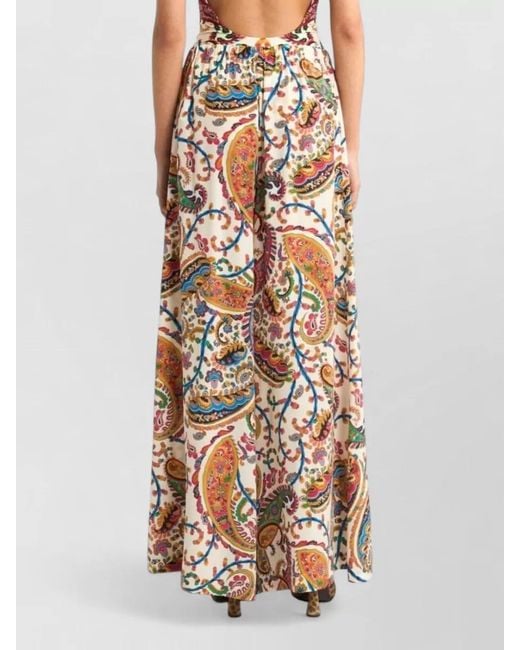 Etro White Paisley Print High-Rise Wide-Leg Palazzo Trousers
