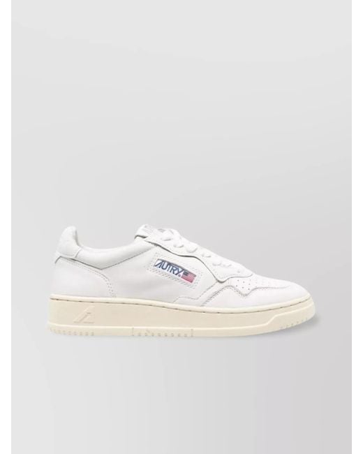 Autry White Leather Medalist Low-Top Sneakers