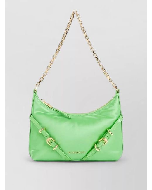 Givenchy Green Bucket Bag Chain Strap Buckle Detail