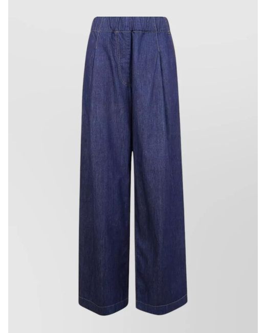 Dries Van Noten Blue Wide-Leg Trousers