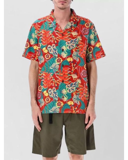 Patagonia Red Tidal Camp Collar Tropical Cotton Shirt for men