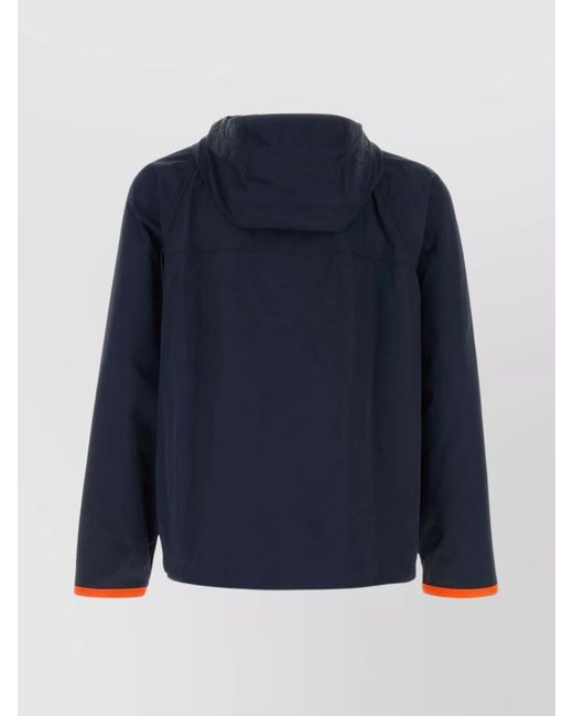 Fay Blue Nylon Hooded Windbreaker Jacket for men