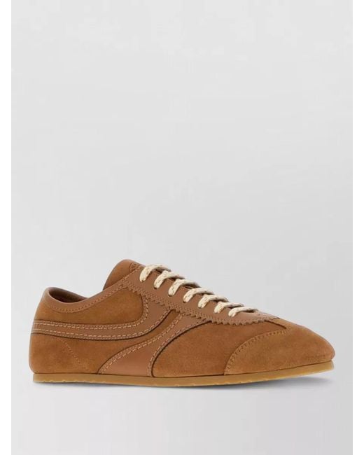 Dries Van Noten Brown Suede Lace-Up Sneakers