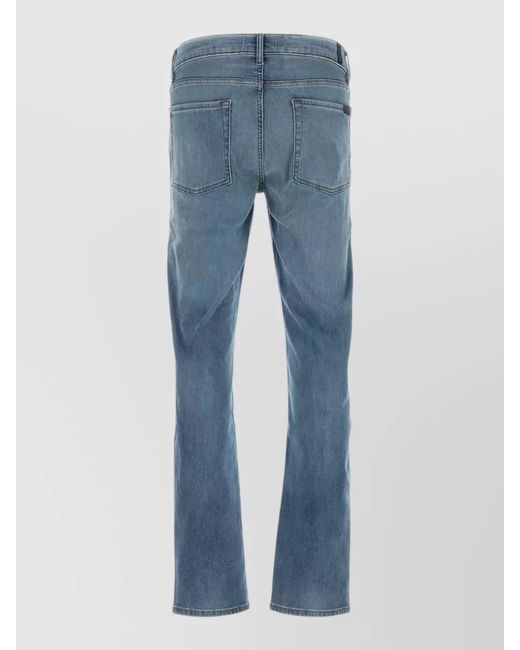 7 For All Mankind Blue Slim Fit Mid Rise Stretch Denim Jeans for men