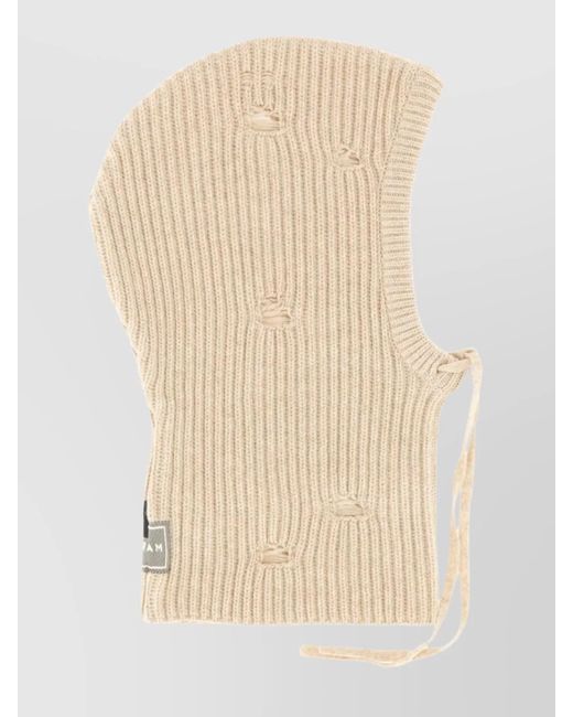 MM6 by Maison Martin Margiela Natural Ribbed Texture Drawstring Detail Hat