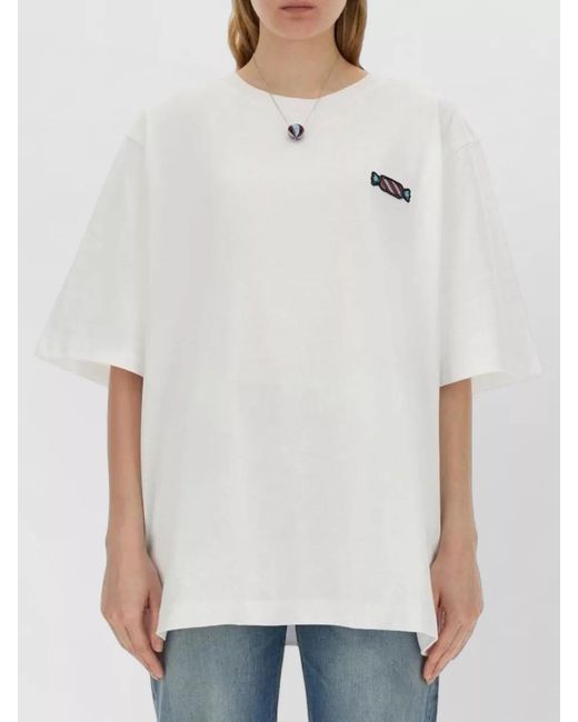 Fiorucci White Candy Patch Embroidered Short Sleeve Shirt