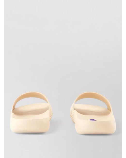 Burberry Natural Slide Sandals Open Toe Textured Sole