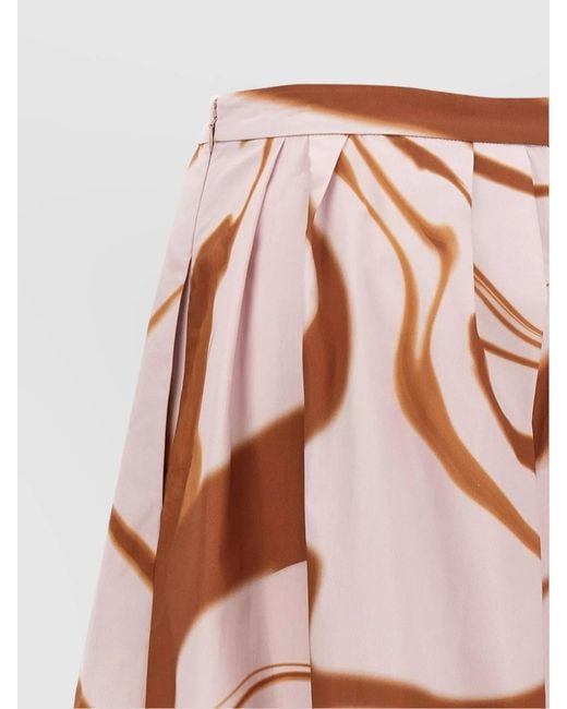 Dries Van Noten Pink Cotton Pleated Skirt