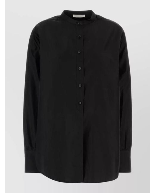 The Row Black Silk Blouse