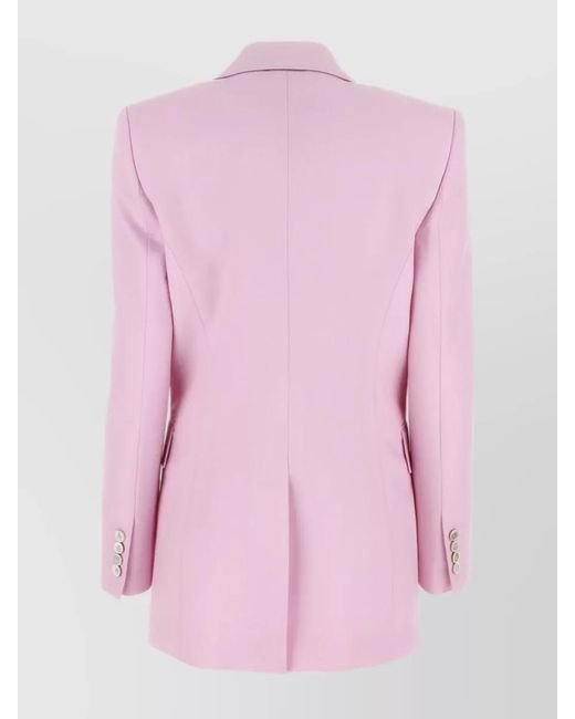 McQueen Pink Double-Breasted Wool Jacket