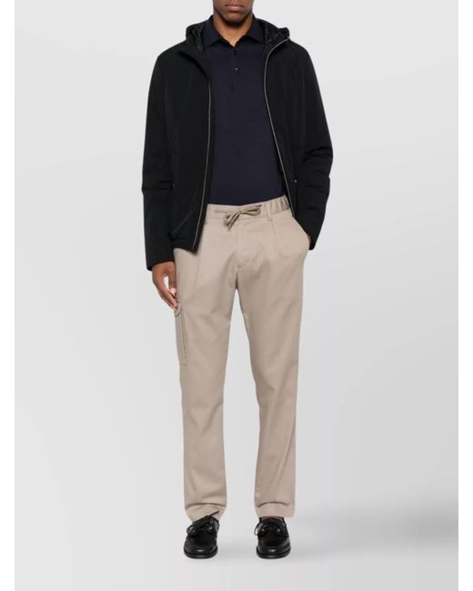 Herno Black Short Down Hooded Jacket for men
